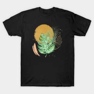 Abstract Moon And Leaves T-Shirt